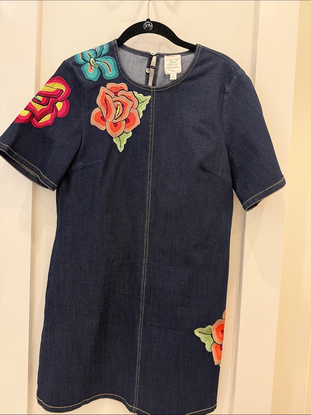 Cinq à Sept Ashton Embroidered Denim Dress
